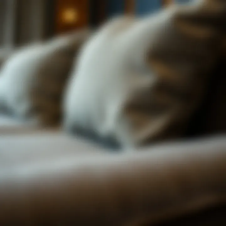 Close-up of deep seat grey sofa fabric texture