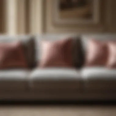 Close-up of luxurious fabric on a double couch