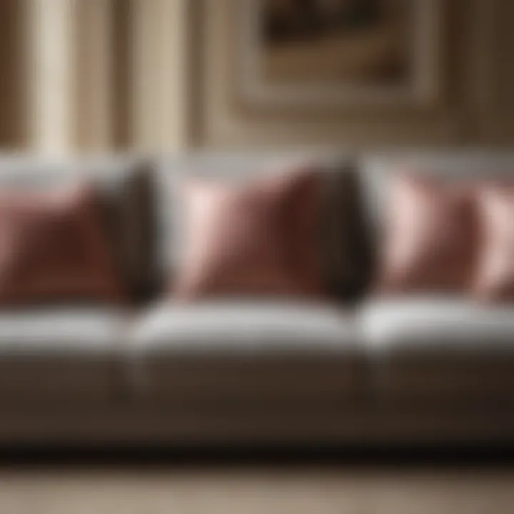 Close-up of luxurious fabric on a double couch