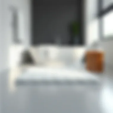 Stylish white bath mat accentuating a modern bathroom floor