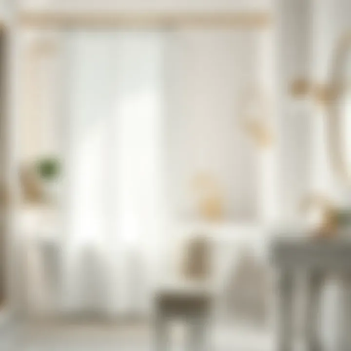 Luxurious white shower curtain enhancing a bright bathroom