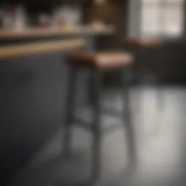 Bar Stool Materials Showcase Diverse materials used for bar stools displayed in a stylish setting