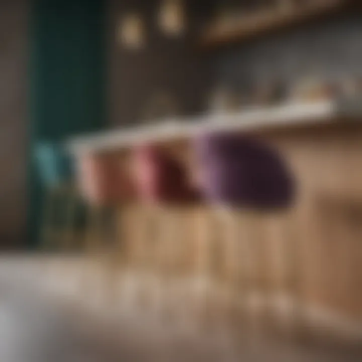 Trendy bar stools in various colors enhancing a chic interior