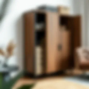 Material choices for a storage cabinet emphasizing quality and durability