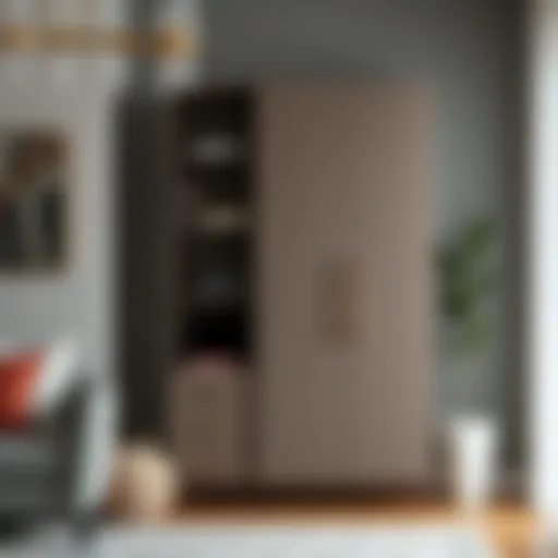 Sleek design of a storage cabinet highlighting its modern aesthetics