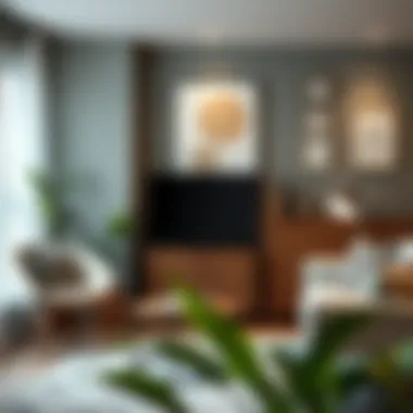 A stylishly decorated room featuring a 32-inch cabinet as a focal point