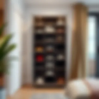 Compact tall shoe cabinet optimizing small space