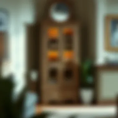 Decorative tall shoe cabinet blending with home decor