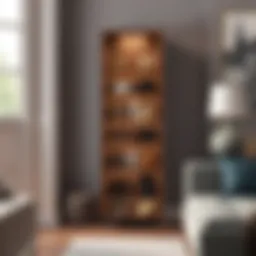 Elegant tall shoe cabinet showcasing modern design