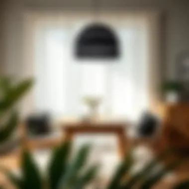 Stylish arrangement of oak dining bench in modern interior