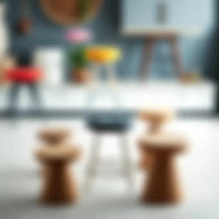 Variety of corner stools demonstrating design diversity