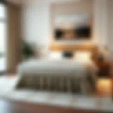 Elegant thick bed skirt in a modern bedroom setting