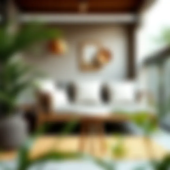 Elegant 20 inch garden stool in a modern patio setting