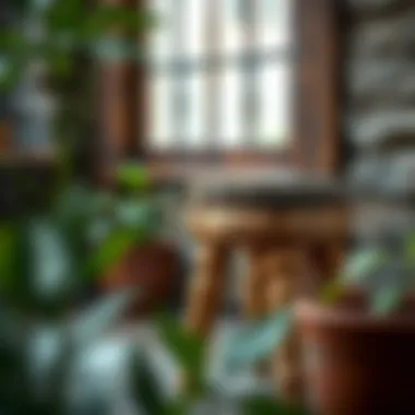 Stylish 20 inch garden stool made of natural materials