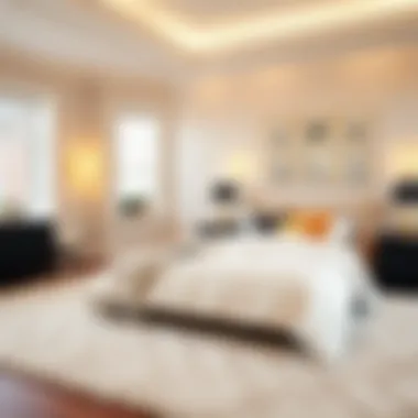 Cozy bedroom adorned with a chic 8x10 area carpet