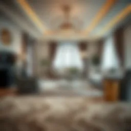 Luxurious living room with an elegant 8x10 area carpet