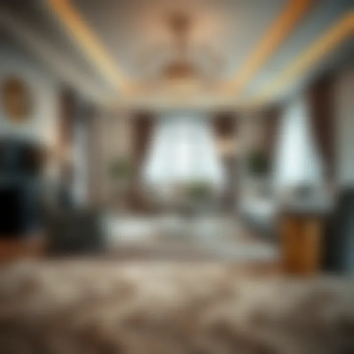 Luxurious living room with an elegant 8x10 area carpet