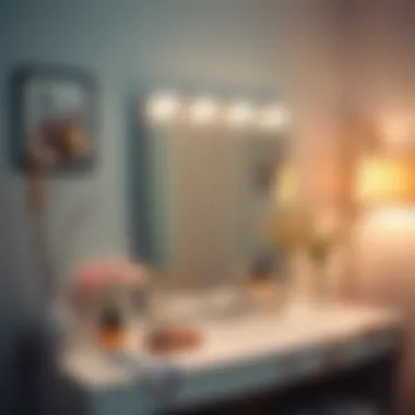 Chic vanity area showcasing the functional design of a light up mirror