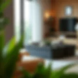 Stylish long shallow storage bins in a modern living room setting