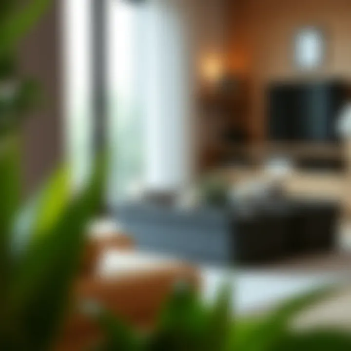 Stylish long shallow storage bins in a modern living room setting