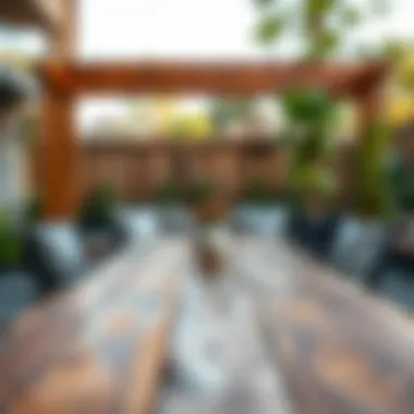 Customizable outdoor center table showcasing various finishes