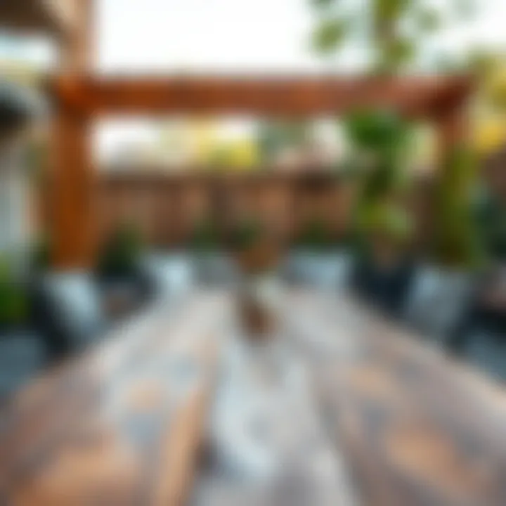 Customizable outdoor center table showcasing various finishes