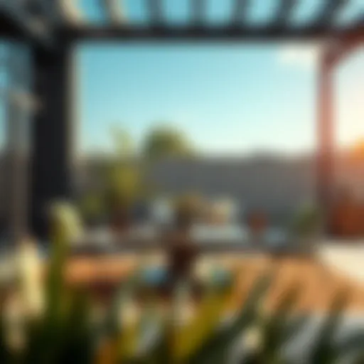 Stylish outdoor center table in a modern patio setting