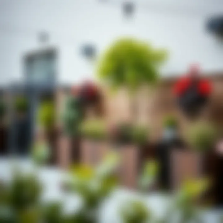 An outdoor space transformed by the strategic placement of plant boxes