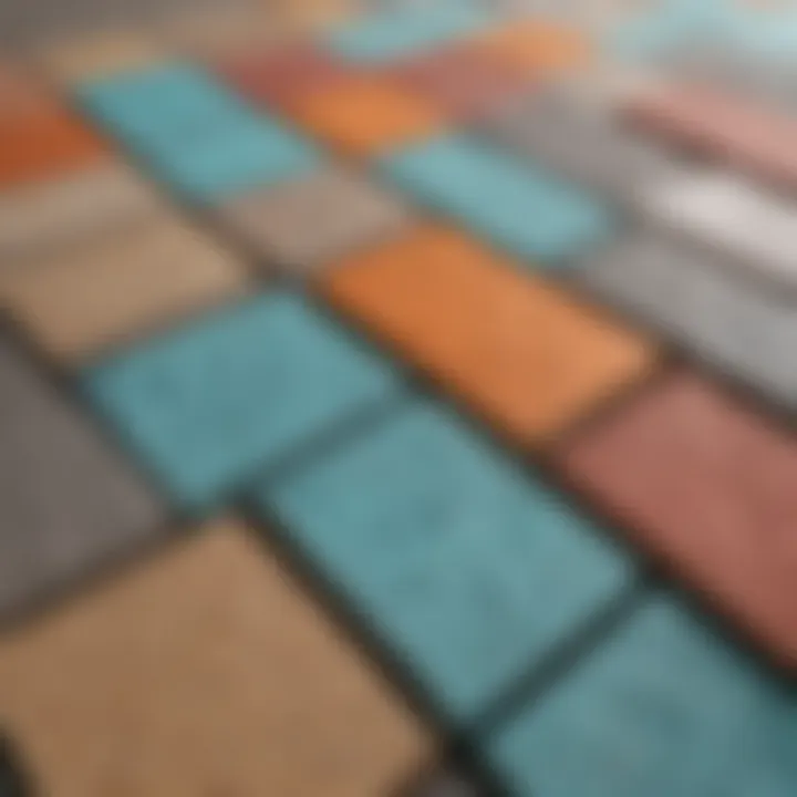 Close-up of patio foam tiles showing texture and color variety