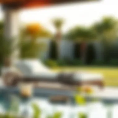 Elegant chaise lounge in a serene outdoor setting