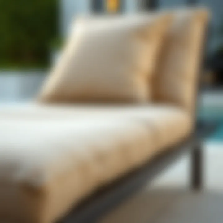 Close-up of luxurious materials used in chaise lounge design