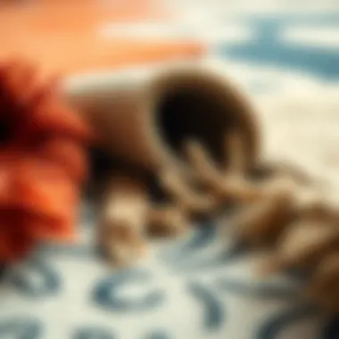 Close-up of various rug materials showcasing texture and quality.