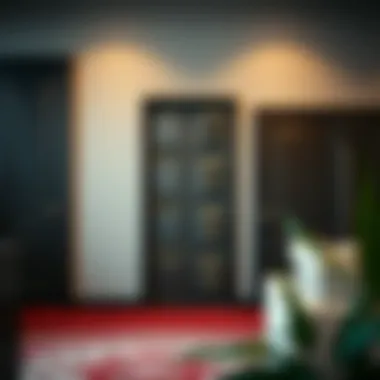 Diverse styles of steel doors in an interior setting