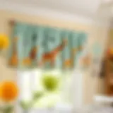 Charming nursery valance featuring playful animal prints