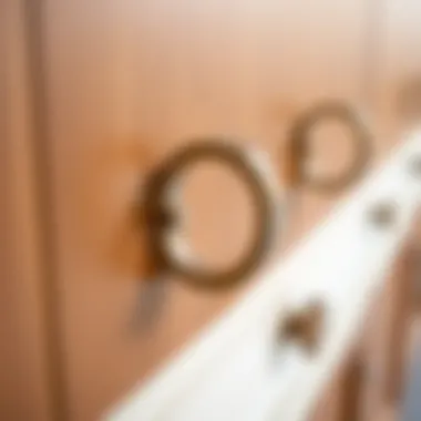 Close-up of a U-shaped cabinet pull highlighting craftsmanship