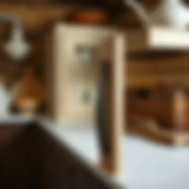 U-shaped cabinet pull in a rustic kitchen setting