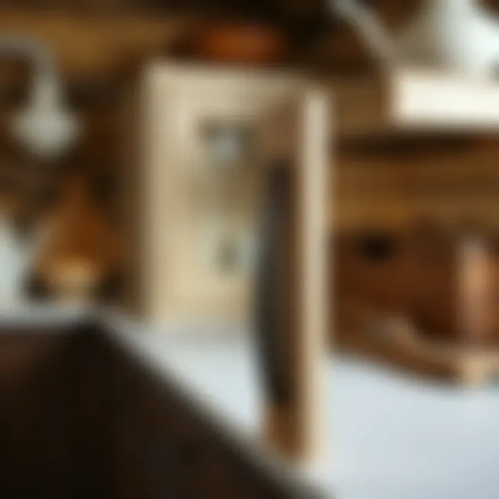 U-shaped cabinet pull in a rustic kitchen setting