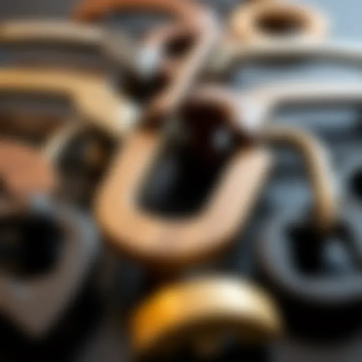 Various styles of U-shaped cabinet pulls displayed together