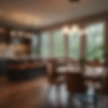 Cozy Dining Area Enhanced by Under Counter Lights Warm ambiance created by under counter lights in a cozy dining area