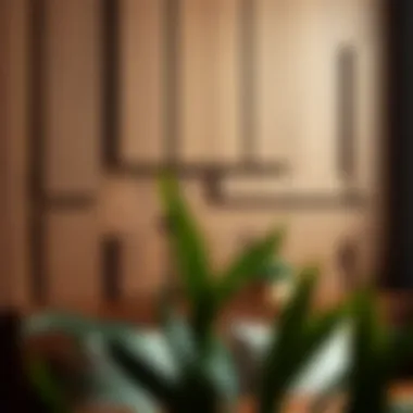 Artistic wooden panels arranged in an eye-catching display