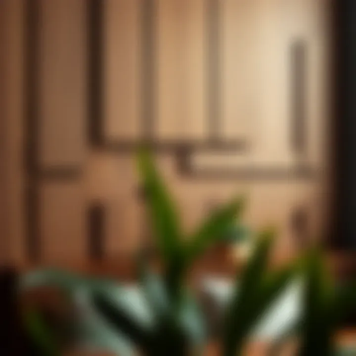 Artistic wooden panels arranged in an eye-catching display