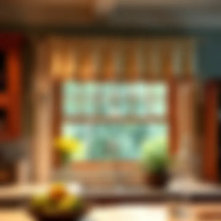 Variety of materials used in valances for kitchens