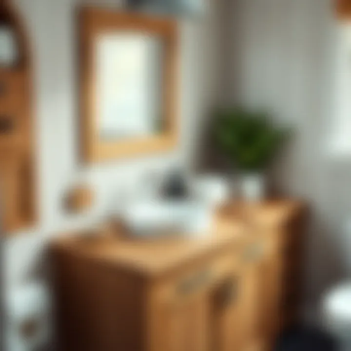 Charming wooden vanity top enhancing a rustic bathroom