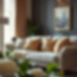 Elegant arrangement of 12x12 pillow forms on a stylish sofa