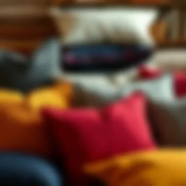 Variety of fabrics and textures for 12x12 pillow forms displayed