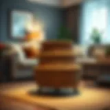 Elegant three-tier rattan basket showcasing its versatility in a cozy living room setting