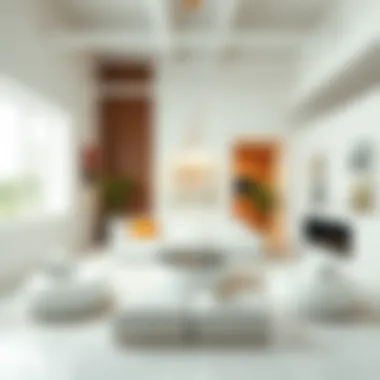 Innovative White Cube in Art Spaces Creative use of white cube furniture in an artistic gallery