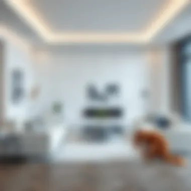 Sophisticated White Cube Aesthetics Elegant white cube furniture in a modern living room