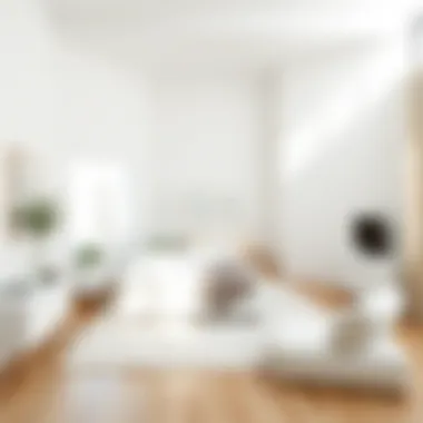 Serene White Cube Bedroom Design Minimalist white cube furniture set in a cozy bedroom