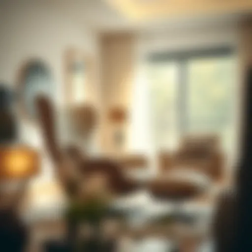 Elegant wingback chair with footrest in a modern living room setting